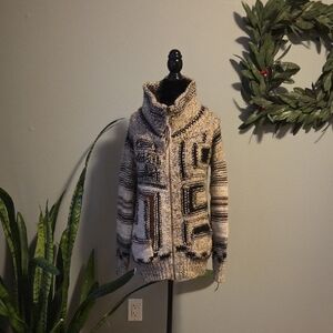 Wilfred Free Knit Cardigan in Black and Cream